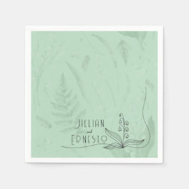 Lily of Valley mit Ferns | Weichgrüne Anwendung Serviette
