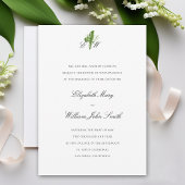 Lily of Valley Monogram formale traditionelle Hoch Einladung