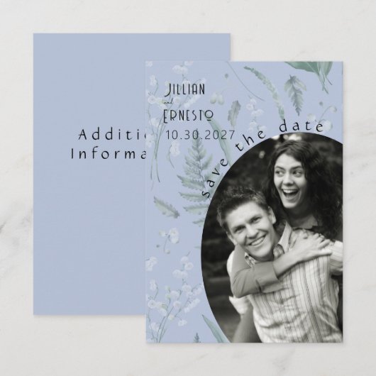 Lily of Valley | Periwinkle Blue - Save the Date (Vorne/Hinten)