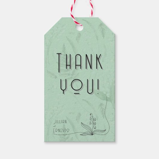 Lily of Valley | Weiche grüne Dankeschön an Sie mi Geschenkanhänger (Vorderseite)