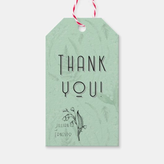 Lily of Valley | Weiche grüne Dankeschön an Sie mi Geschenkanhänger (Vorderseite)