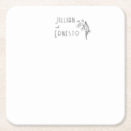 Lily of Valley | Weiße Anwendung Rechteckiger Pappuntersetzer