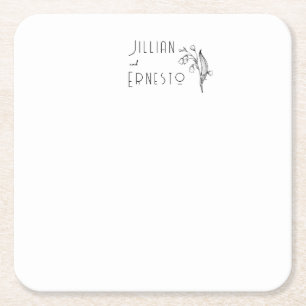 Lily of Valley   Weiße Anwendung Rechteckiger Pappuntersetzer