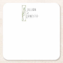 Lily of Valley | Weiße Anwendung Rechteckiger Pappuntersetzer