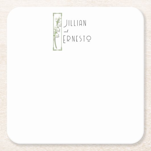 Lily of Valley | Weiße Anwendung Rechteckiger Pappuntersetzer (Vorderseite)