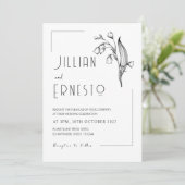 Lily of Valley | Weiße Vorder- und Rückseite Einladung (Stehend Vorderseite)