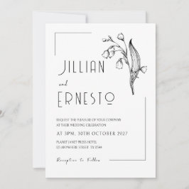 Lily of Valley | Weiße Vorder- und Rückseite Einladung