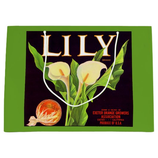 Lily-orange-Krate-Etikett der 1930er Jahre Große Geschenktüte (Vorderseite)