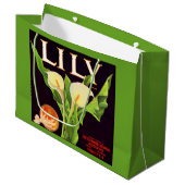 Lily-orange-Krate-Etikett der 1930er Jahre Große Geschenktüte (Vorderseite Schrägansicht)
