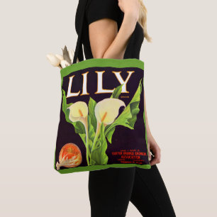 Lily-orange-Krate-Etikett der 1930er Jahre Tasche