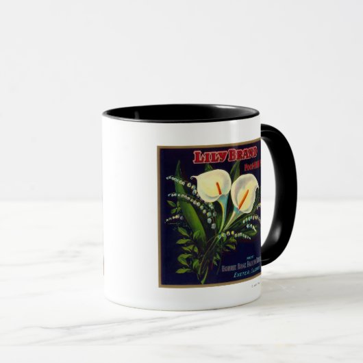Lily Orange LabelExeter, CA Tasse (VorderseiteRechts)