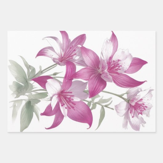 Lily Oriental Blume Geschenkpapier Set (Vorderseite 3)