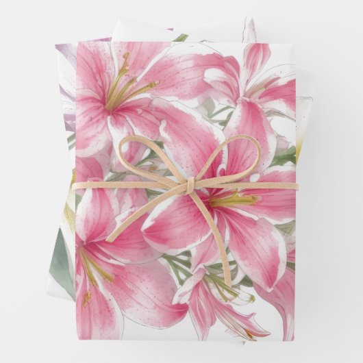Lily Oriental Blume Geschenkpapier Set (Beispiel)
