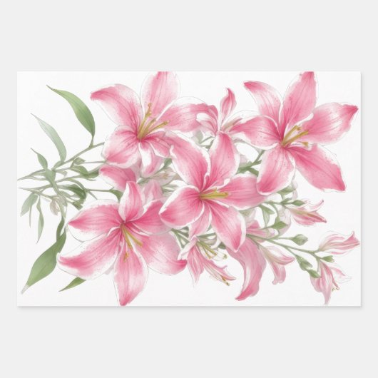 Lily Oriental Blume Geschenkpapier Set (Vorderseite)