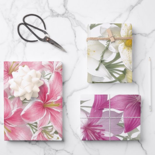 Lily Oriental Blume Geschenkpapier Set (Vorderseite)