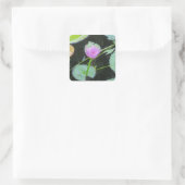Lily Pad Bright Pink Water Lily Blume Bloom Quadratischer Aufkleber (Tasche)