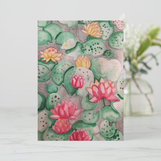 Lily Pad Einladung (Stehend Vorderseite)