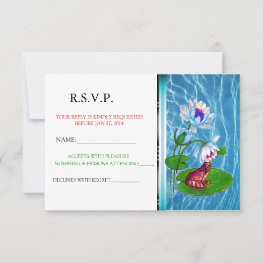 Lily Pad Einladung mit Frog UAWG Ankündigung (Vorderseite)