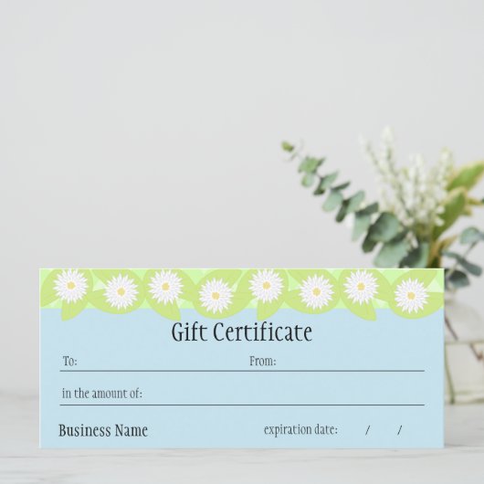 Lily Pad Gift Certificate (Stehend Vorderseite)
