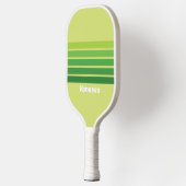 Lily Pad Green Across Striping with Name Pickleball Schläger (Links)