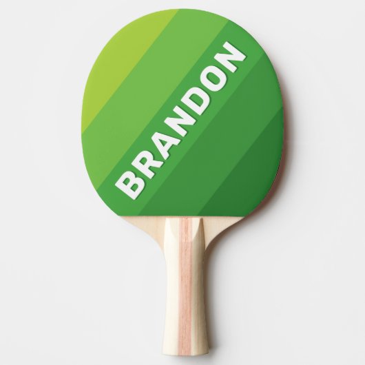 Lily Pad Green Bold Stripes with Name Tischtennis Schläger (Vorderseite)