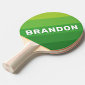 Lily Pad Green Bold Stripes with Name Tischtennis Schläger (Vorderseite)