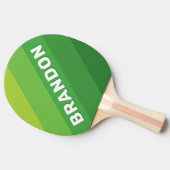 Lily Pad Green Bold Stripes with Name Tischtennis Schläger (Seitenansicht)