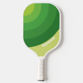 Lily Pad Green Circle Stripe with Name Pickleball Schläger (Rückseite)