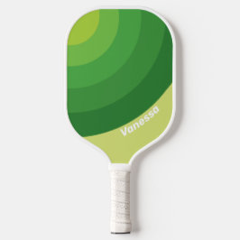 Lily Pad Green Circle Stripe with Name Pickleball Schläger