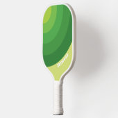 Lily Pad Green Circle Stripe with Name Pickleball Schläger (Links)