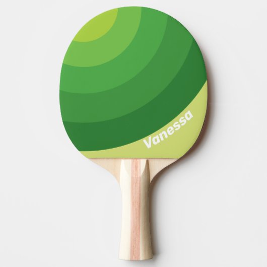 Lily Pad Green Circle Stripe with Name Tischtennis Schläger (Vorderseite)