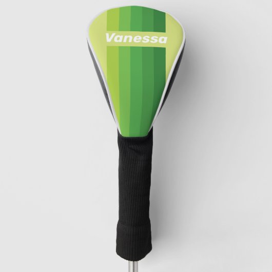 Lily Pad Green Pin Stripes with Name Golf Headcover (Vorderseite)