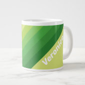 Lily Pad Green Stripes with Name Jumbo-Tasse (Vorderseite Rechts)