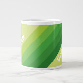Lily Pad Green Stripes with Name Jumbo-Tasse (Vorderseite)