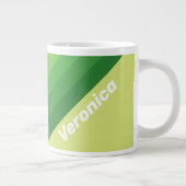 Lily Pad Green Stripes with Name Jumbo-Tasse (Rechts)