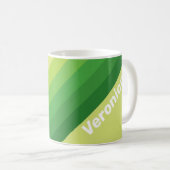 Lily Pad Green Stripes with Name Kaffeetasse (VorderseiteRechts)