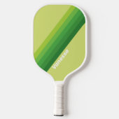 Lily Pad Green Stripes with Name Pickleball Schläger (Rückseite)