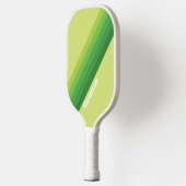 Lily Pad Green Stripes with Name Pickleball Schläger (Links)