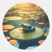 Lily Pad King -  Runder Aufkleber (Vorderseite)