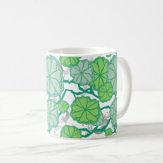 Lily Pad Koi Pond Pattern Kaffeetasse (VorderseiteRechts)