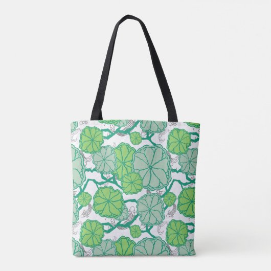 Lily Pad Koi Pond Pattern Tasche (Rückseite)