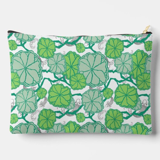 Lily Pad Koi Pond Pattern Zubehörtasche (Rückseite)