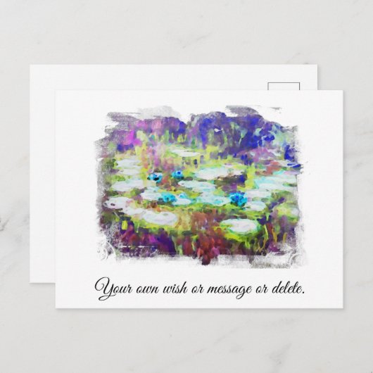 *|* Lily Pads Monet Pond AR23 Personalisieren Sie  Postkarte (Vorne/Hinten)