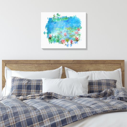 ** Lily Pads Pond Malerei AR23 Monet Art Leinwanddruck (Insitu (Schlafzimmer))