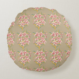 Lily Pattern Wiederholungsmotiv Rundes Kissen