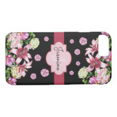 Lily & Peony Black Case-Mate iPhone Hülle (Rückseite (Horizontal))