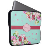 Lily & Peony Floral Aqua Laptopschutzhülle (Vorne Rechts)