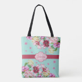 Lily & Peony Floral Aqua Tasche (Rückseite)