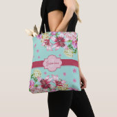 Lily & Peony Floral Aqua Tasche (Von Nahem)