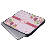 Lily & Peony Floral Lila Laptopschutzhülle (Vorne Knopf)